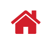 Red house icon with a roof and a chimney.